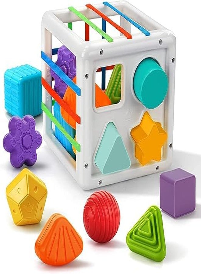 HELLYZ Shape Sorter Baby Sensory Cube Toy for Kids & Toddlers 0-4 Years | 10 Colorful Shape Blocks | BPA-Free & Non-Toxic Montessori Learning Toy | Educational & Fun Birthday Gift - Image 1